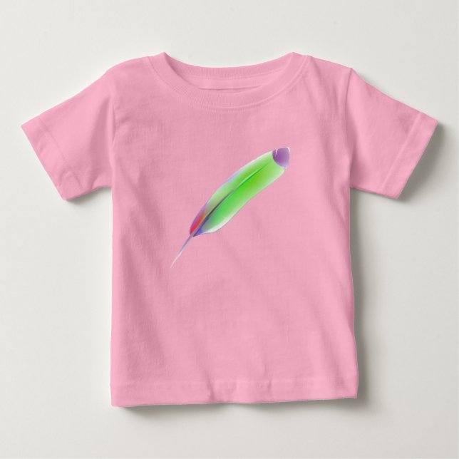 Colourful Feather Baby Tee (Front)