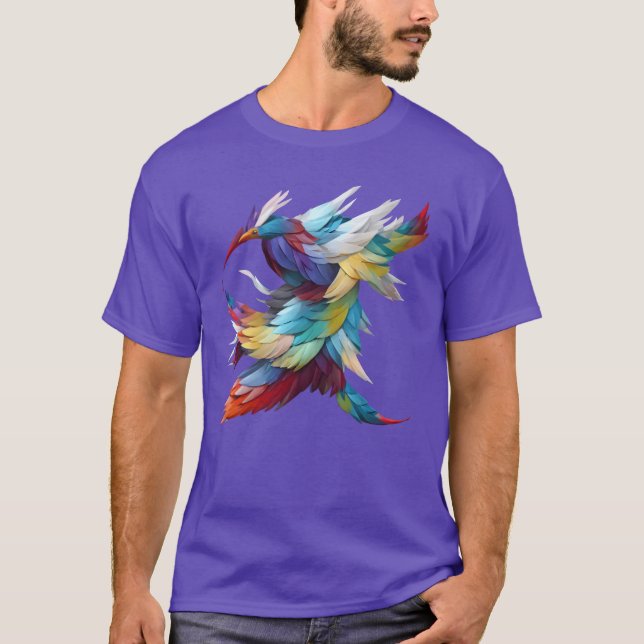 Colourful feather bird family T-Shirt (Front)