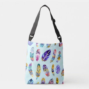 Colourful Feather Pattern Crossbody Bag