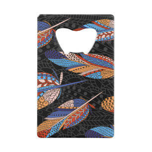 Colourful Feather Pattern Seamless Background.