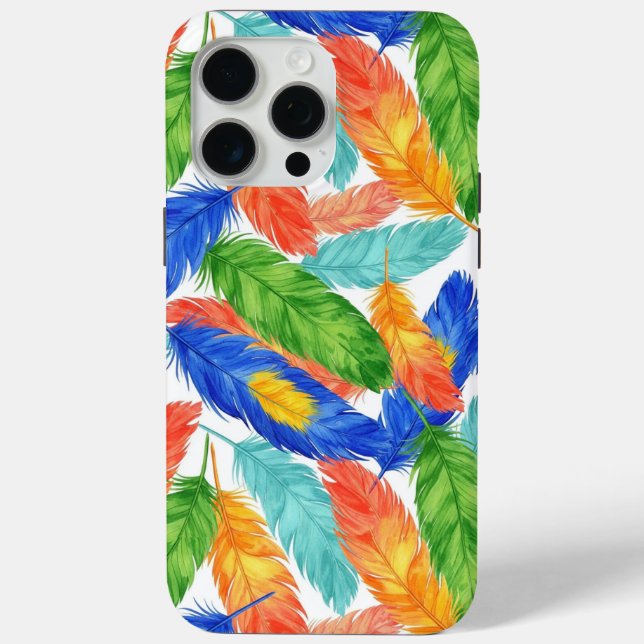 Colourful Feather Pattern — Watercolor Abstract Case-Mate iPhone Case (Back)
