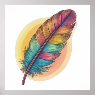 Colourful Feather Poster
