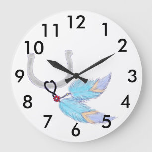 Colourful feathers Horse shoe Wall Clock