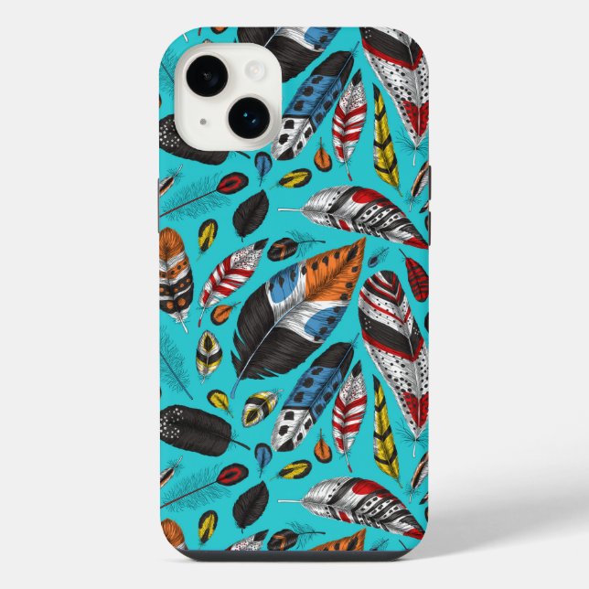 Colourful feathers iPhone case (Back)