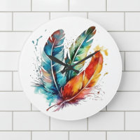 Colourful feathers Native American water colour