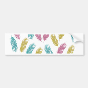 Colourful Feathers pattern Bumper Sticker