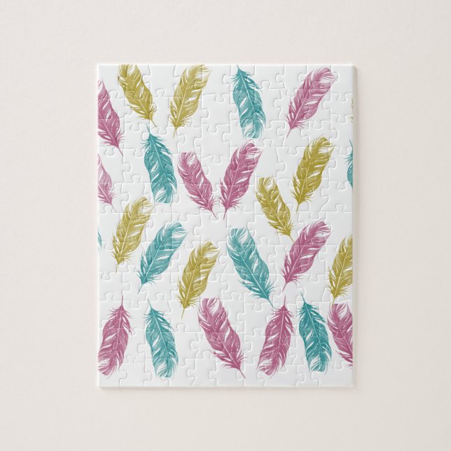 Colourful Feathers pattern Jigsaw Puzzle (Vertical)