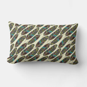 Colourful Feathers Pattern throw pillows