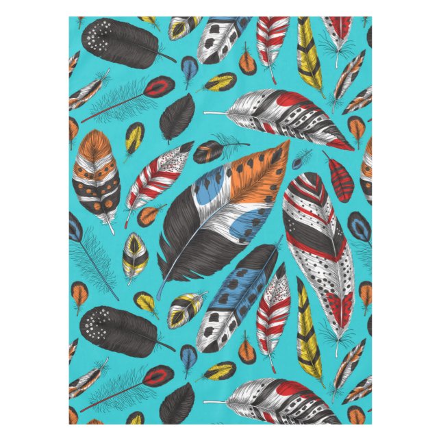 Colourful feathers tablecloth (Front)