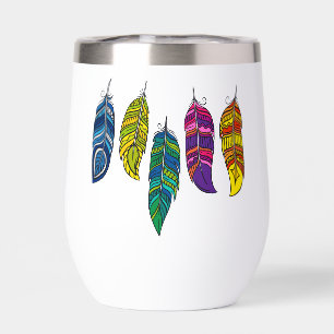 Colourful Feathers Thermal Tumbler