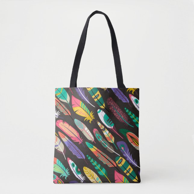 Colourful Feathers Tote Bag (Front)