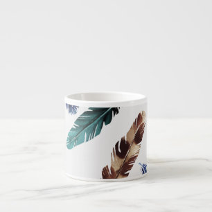 Colourful Feathers Tribal Texture Espresso Cup