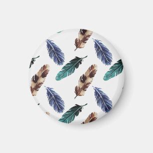 Colourful Feathers Tribal Texture Magnet