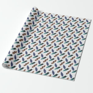 Colourful Feathers Tribal Texture Wrapping Paper