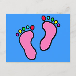 Colourful Feet Cartoon Postcard
