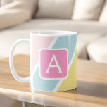 Colourful Feminine Stripes Monogram Colourful Coffee Mug<br><div class="desc">Add a pop of colour and personality to your morning routine with our Colourful Feminine Stripes Monogram Coffee Mug. Designed to brighten your day, this vibrant mug combines chic stripes with a personalised monogram for a touch of individuality. Crafted with high-quality ceramic, this mug boasts durability and style. The colourful...</div>