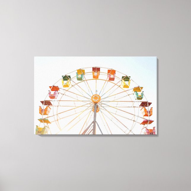 Colourful Ferris Wheel Stretched Canvas Art (Front)