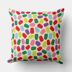 Colourful Festive Blush Pink Christmas Candy Cushion