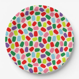 Colourful Festive Blush Pink Christmas Candy Paper Plate