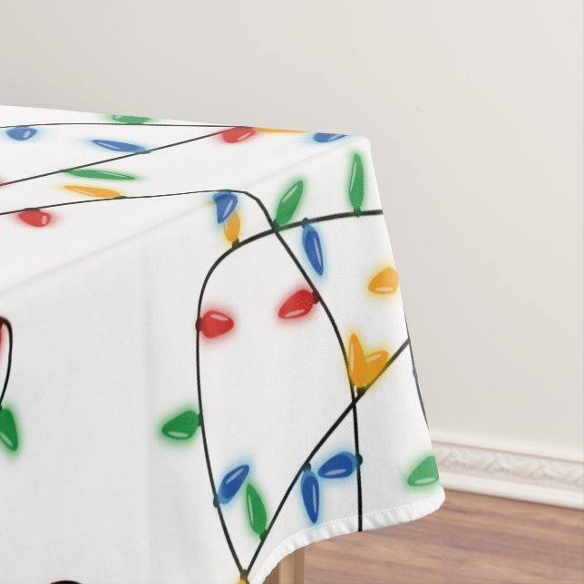 Colourful Festive Christmas Lights Pattern   Tablecloth (In Situ)