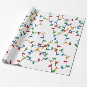 Colourful Festive Christmas Lights Pattern  Wrapping Paper