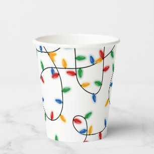 Colourful Festive Christmas Party Lights Paper Cups