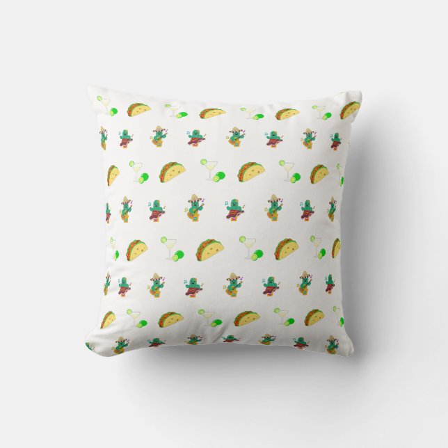 Colourful Festive Cinco de Mayo 2025 Dancing Cactu Cushion (Front)