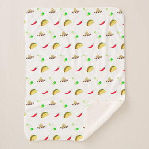 Colourful Festive Cinco de Mayo 2025 Dancing Cactu Sherpa Blanket