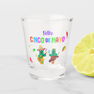 Colourful Festive Cinco de Mayo 2025 Dancing Cactu Shot Glass