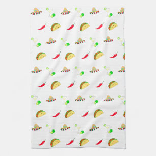 Colourful Festive Cinco de Mayo 2025 Dancing Cactu Tea Towel