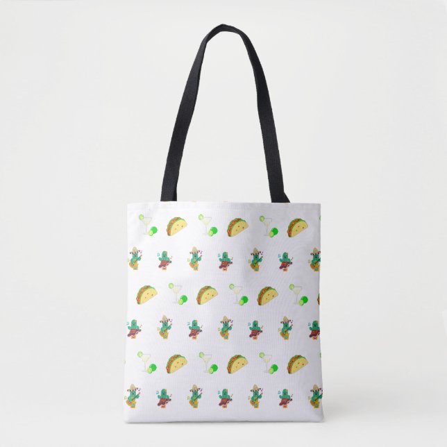 Colourful Festive Cinco de Mayo 2025 Dancing Cactu Tote Bag (Front)