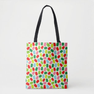 Colourful Festive Citrus Green Christmas Candy Tote Bag
