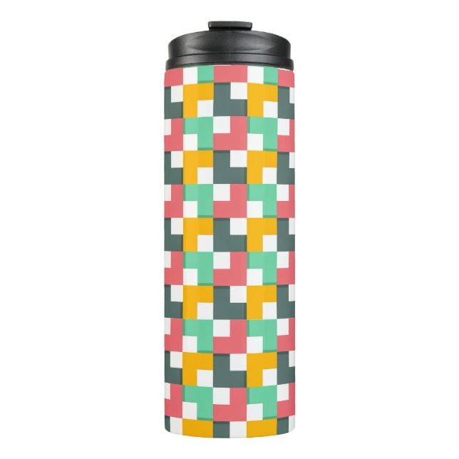 Colourful Festive Geometric Shapes Pattern | Thermal Tumbler (Front)
