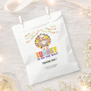 Colourful Festive Little Turkey Baby Shower Favour Bags