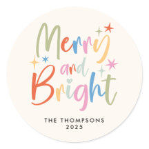 Colourful Festive Merry and Bright Photo Christmas