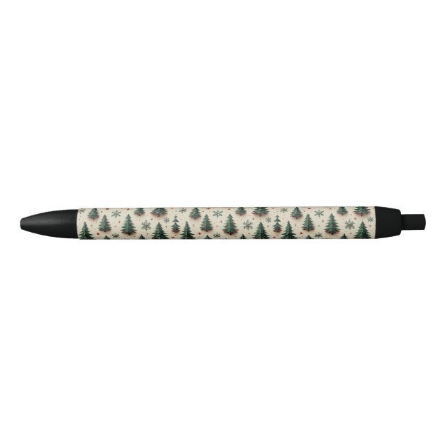Colourful Festive Pattern Black Ink Pen (Front)