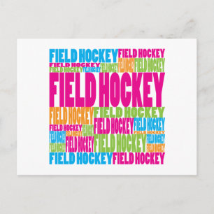 Colourful Field Hockey Postcard