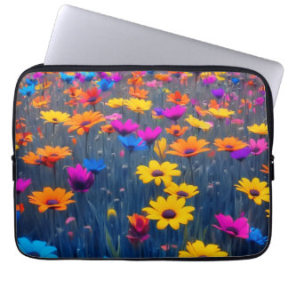 Colourful Field Of Flowers Laptop Sleeve