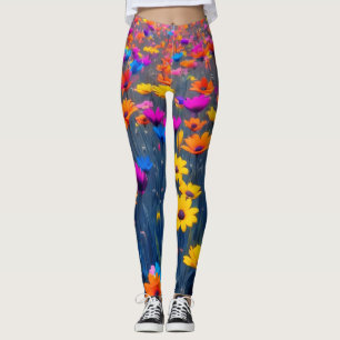 Colourful Field Of Flowers Leggings