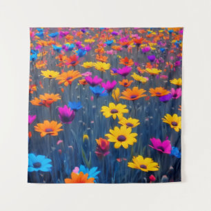 Colourful Field Of Flowers Tapestry