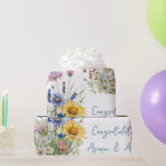 Colourful Field Wildflowers Wedding/Shower Wrapping Paper<br><div class="desc">Gorgeous colourful field wildflowers also personalised with bride and groom's names.
Designed for bridal shower or wedding,  anniversary and the like.</div>