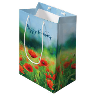 Colourful Field with Poppies Medium Gift Bag