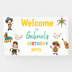 Colourful Fiesta Birthday Party welcome banner