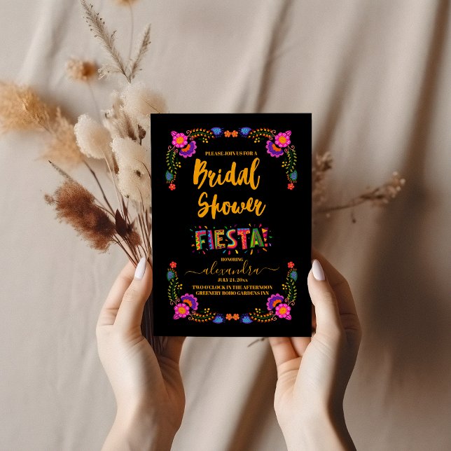 Colourful Fiesta Bridal Shower Mexican Flowers Invitation (Creator Uploaded)