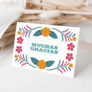 Colourful Fiesta Floral Baby Shower Thank You Card