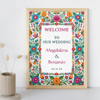 Colourful Fiesta Floral Embroidery Wedding Welcome