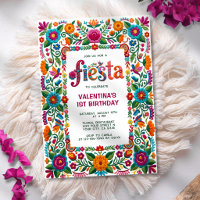Colourful Fiesta Floral Folk Art Girl 1st Birthday