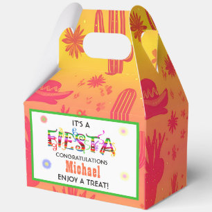 Colourful Fiesta Graduation 5"w x 3"l x 6.5"h Favour Box