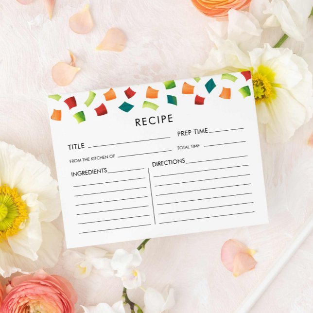 Colourful Fiesta Mexican Recipe Card (Fiesta Mexico themed Recipe Card)