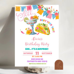 Colourful Fiesta Mexican Surprise Birthday Par Invitation